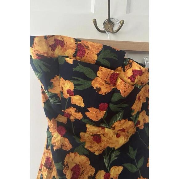 Tuckernuck Hyacinth House Navy + Marigold Floral Ruffle Margot Dress NWT XS - Picture 4 of 6